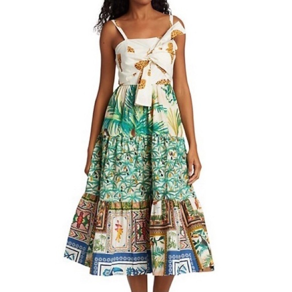 FARM Rio Dresses & Skirts - NEW FARM RIO Mixed Prints Bow Tie Midi Dress